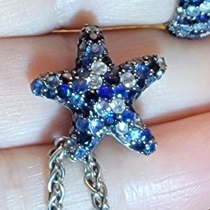 🌟Effy starfish necklace and pendant. Sterling silver 925 and genuine Saphires